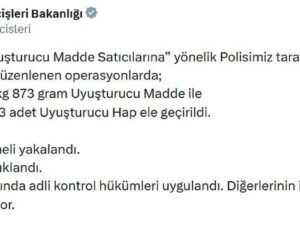 75 ilde uyuşturucu operasyonu: 1628 gözaltı, 846 tutuklama