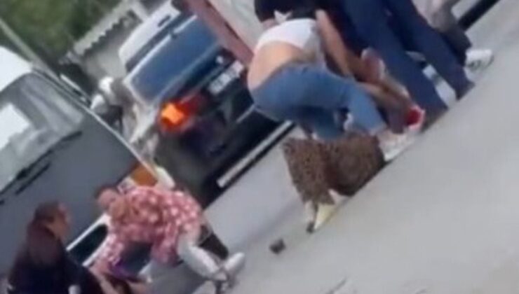Çorum’da kadınların kavgası kamerada