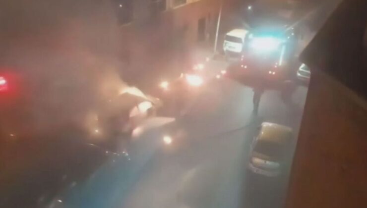 Fatih’te alkollü şüpheli park halindeki otomobili tinerle ateşe verdi