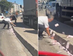 Film değil gerçek! Ağzına kadar para dolu çuvalı yola düşürdüler