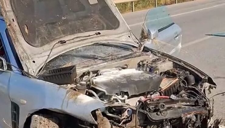 İnegöl’de kontrolden çıkan otomobil takla atıp cipe çarptı: 2 yaralı