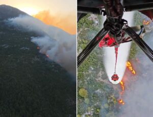 Kaş’ta orman yangını! Havadan ve karadan müdahale başladı