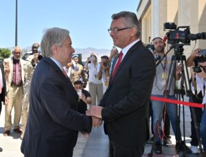 KKTC Cumhurbaşkanı Erhürman, BM Genel Sekreteri Guterres’i kabul etti