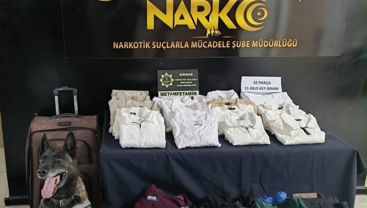 Şırnak’ta valizlerinde 11 kilo 457 gram uyuşturucu ele geçirilen yabancı uyruklu zanlı tutuklandı