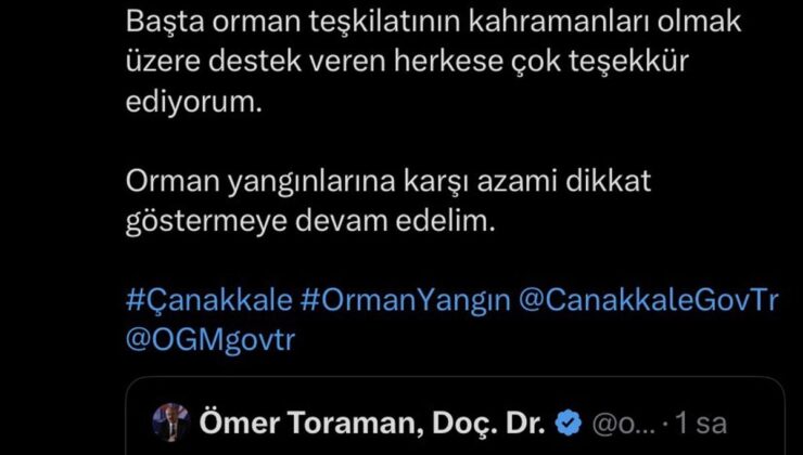Ayvacık’ta Yangın Kontrol Altında