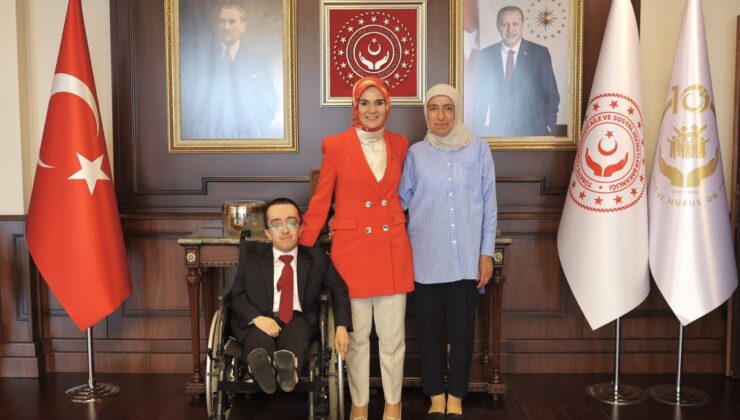 Bakan Göktaş, cam kemik hastalığıyla mücadele eden Dr. Hamza Mesut Ağır’ı ağırladı