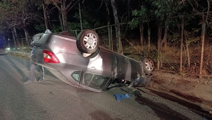 Çerkezköy’de Takla Atan Otomobilin Sürücüsü Yaralandı