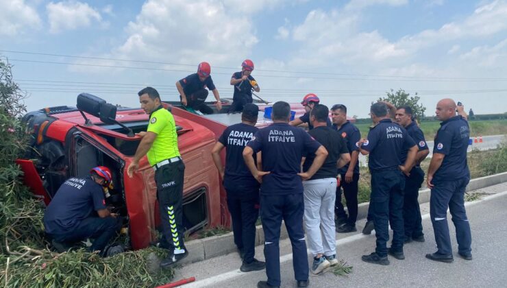 Ceyhan’da İtfaiye Arazözü Devrildi: 3 Yaralı