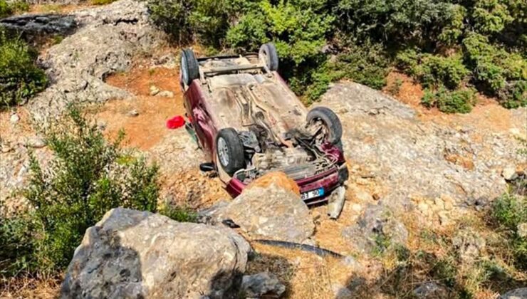 Feke’de Otomobil Şarampole Yuvarlandı: 2 Yaralı