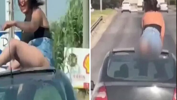 Harekete halindeki araç üstünde uygunsuz harekete gözaltı