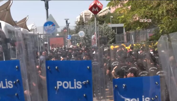 Maden işçilerine yürüyüş izni yok: 5 saat sonra gözaltı