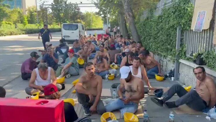 Maden işçilerinin Bakanlık önündeki direnişi 15. günde
