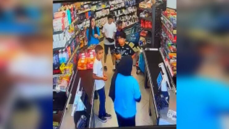 Mersin’de, markette çocuğa darp kamerada