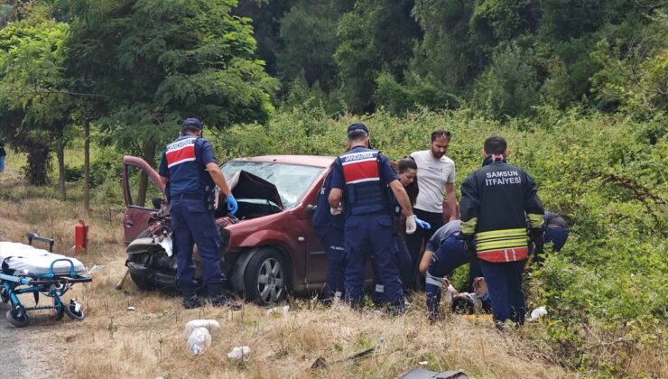 Samsun’da Kamyon ile Otomobil Çarpıştı: 2 Yaralı