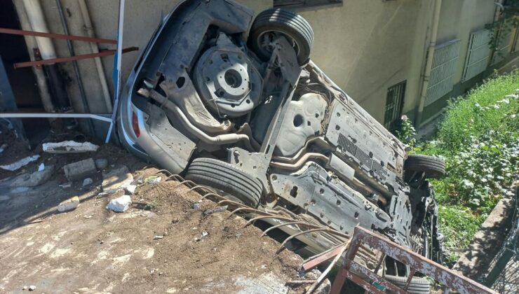 Altındağ’da Kaza: Otomobil Bahçeye Düştü, 1 Yaralı