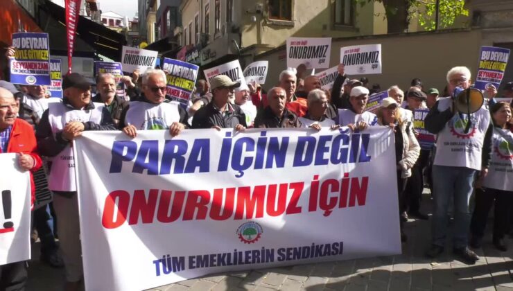 Emekliler Kadıköy’de AYM önünde canına kıyan emekli polis için ‘siyasi cinayet’ dedi