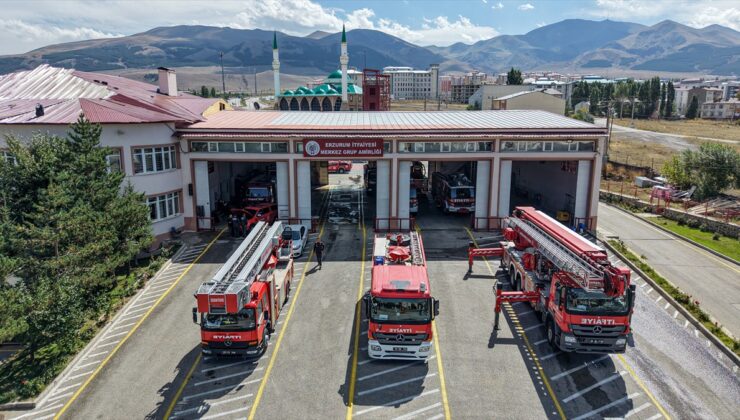 Erzurum İtfaiyesi 232 personel, 63 araçla 4,68 dakikada olaya müdahale ediyor