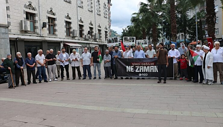 Of’ta “Gazze’yi Unutma” temalı basın açıklaması düzenlendi