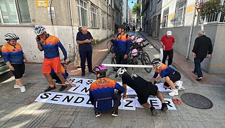Samsun’da Bilge Pedallar, kanser tedavisi gören Arzu Şimşek’e moral ziyareti yaptı
