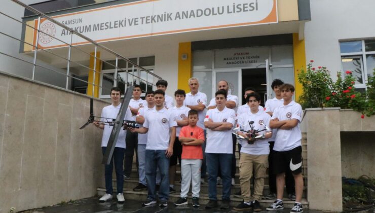 Samsun’da öğrenciler, liseler seviyesinde tek olan insansız hava aracı tasarladı