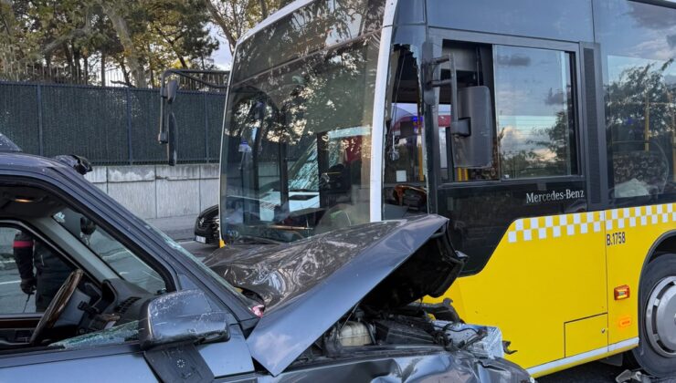 Sarıyer’de cip İETT otobüsüne çarptı, cip sürücüsü ve 2 yolcu yaralandı