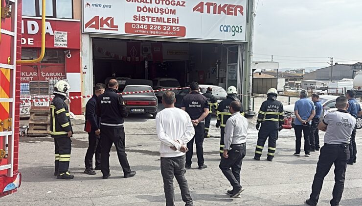 Sivas’ta LPG dönüşüm servisinde tank değişimi sırasında patlama çıktı, 5 kişi yaralandı
