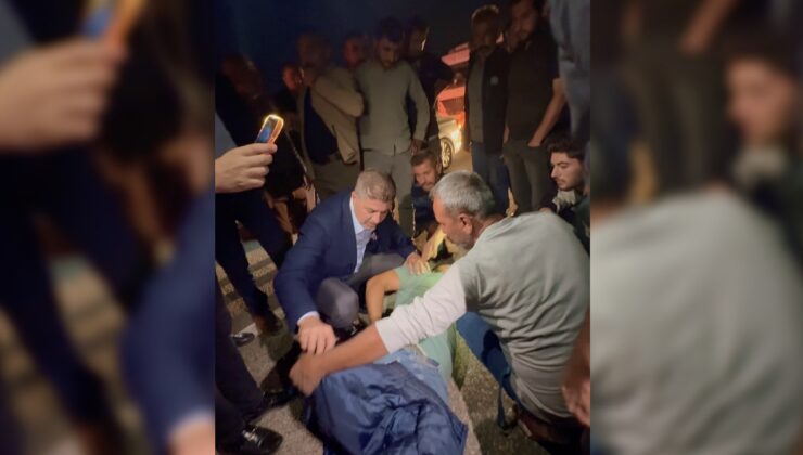 Adıyaman’da aracın çarptığı Hakan Ç.’ye ilk yardımı Vali Küçük ve vekil Şan yaptı