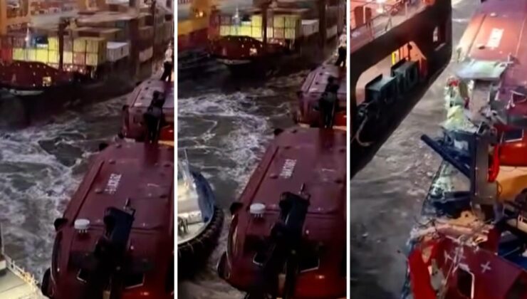 Almanya’da 3 bin 350 kişi bulunan kruvaziyer gemisinde korku dolu anlar! Limandan çıkarken konteyner gemisine çarptı