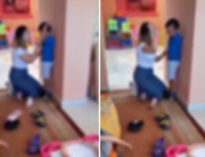 Anaokulunda 5 yaşındaki çocuğa şiddet kamerada! Ağlayarak annesini istediği anlar yürek dağladı