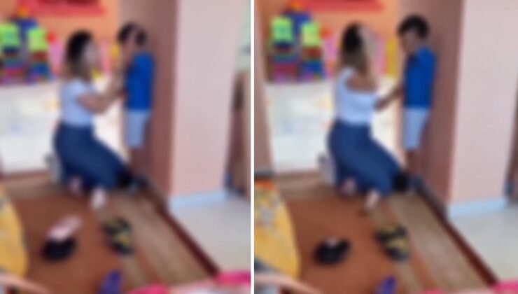 Anaokulunda 5 yaşındaki çocuğa şiddet kamerada! Ağlayarak annesini istediği anlar yürek dağladı