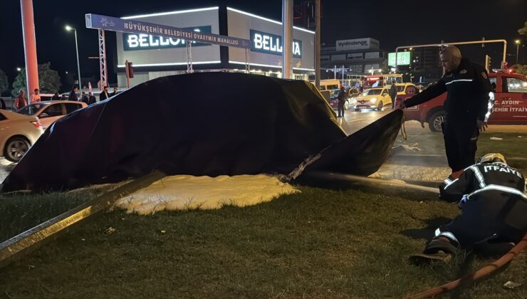 Aydın Efeler’de tırla çarpışan elektrikli otomobil alev aldı, 1 kişi yaralandı