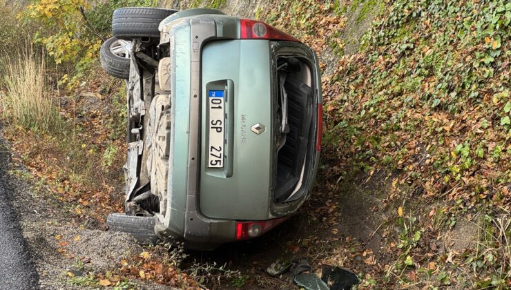 Bolu Dağı’nda D-100’de şarampole devrilen otomobildeki 1 kişi yaralandı