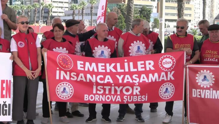 Devrimci Emekliler Sendikası İzmir Konak’ta emekli aylıklarının artırılmasını istedi