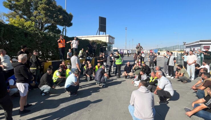 Edirne’de TIR şoförleri sorunları için Kapıkule’de 5 saat oturma eylemi yaptı