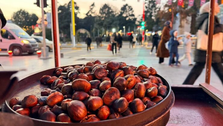 Erzincan’da kestane tezgahlarda satışa sunuldu, porsiyonu 100 liradan satılıyor