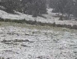 Eskişehir Alpu’da kar yağışıyla Büyük Alıç mevkiinde dağlık alanlar beyaza büründü