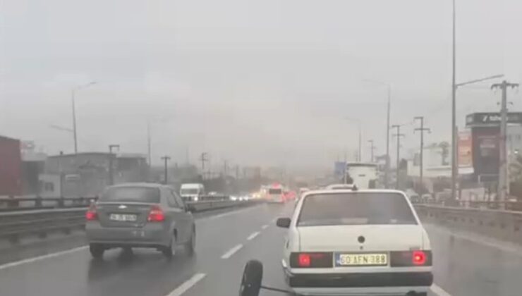 Gebze’de D-100’de otomobilin aks demiri kırıldı, tekerlek yerinden ayrıldı
