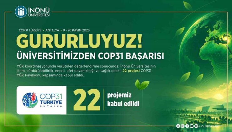 İnönü Üniversitesinin 22 projesi COP31 YÖK Pavilyonu kapsamında kabul edildi