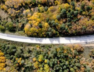 Karabük’te sonbaharda ormanlar sarı ve kızıl tonlarla yolculara manzaralar sunuyor