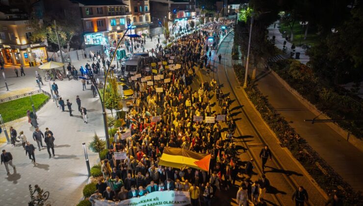 Konya’da Gazze’ye destek yürüyüşünde İsrail’in saldırıları protesto edildi