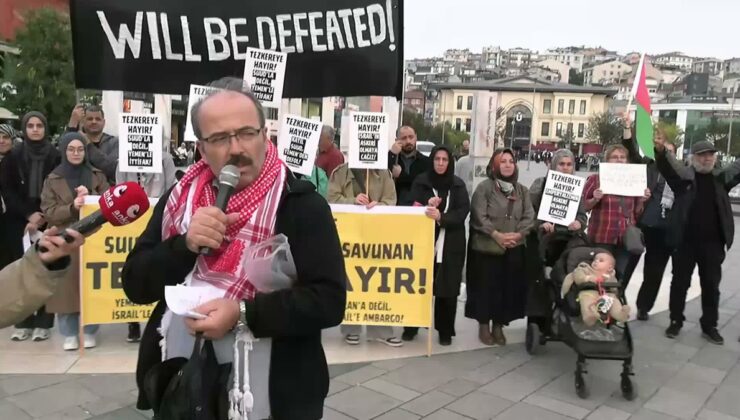 “Mekke Anlaşması” Üsküdar’da protesto edildi: “Bu emperyalist projeye geçit vermeyin”