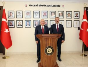 Milli Savunma Bakanı Güler, Doha Büyükelçiliği’nde çalışmalara ilişkin bilgi aldı