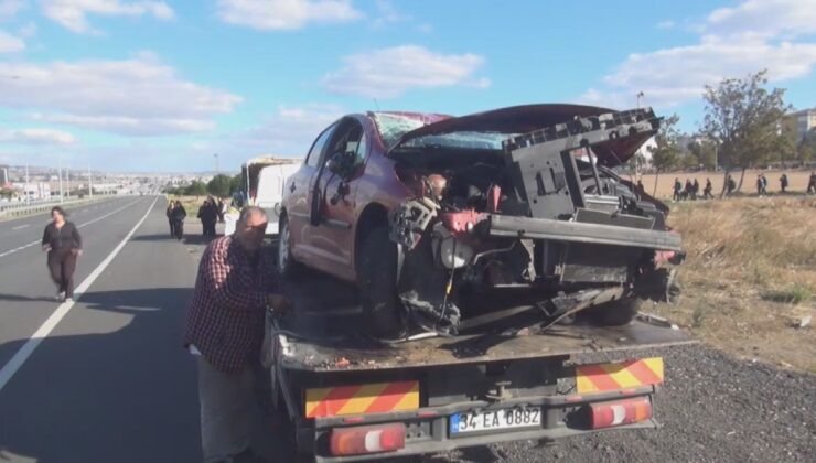 Silivri’de sürücünün manevrasıyla takla atan otomobilde 1’i çocuk 3 kişi yaralandı
